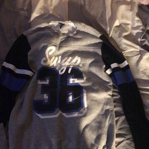 Grey jersey type hoodie